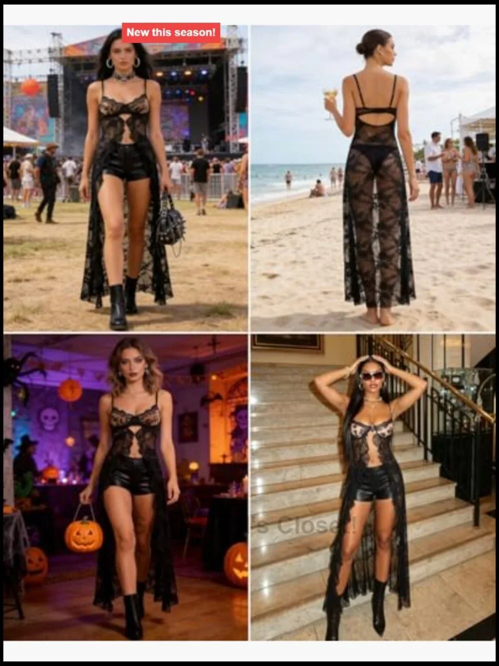 Leopard Spaghetti Strap Mesh Lace Long Tank Top Backless Maxi Cami